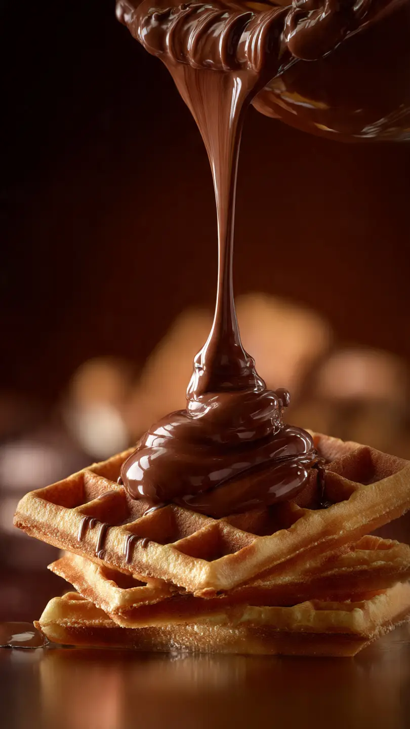 Ready Made Wafers And Chocolate Poured On It
